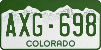 CO license plate AXG698
