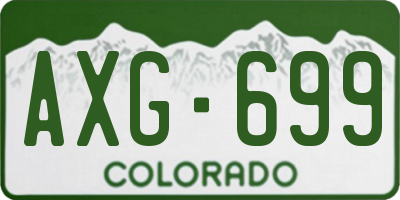 CO license plate AXG699