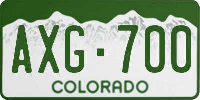 CO license plate AXG700