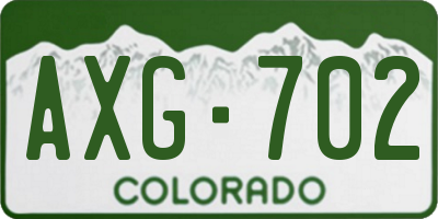 CO license plate AXG702