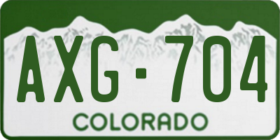 CO license plate AXG704