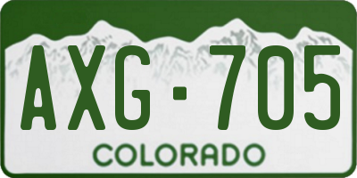 CO license plate AXG705