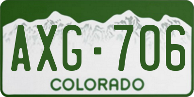 CO license plate AXG706