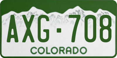 CO license plate AXG708