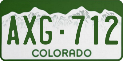 CO license plate AXG712