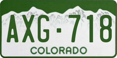CO license plate AXG718