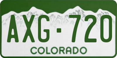 CO license plate AXG720