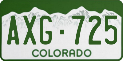 CO license plate AXG725