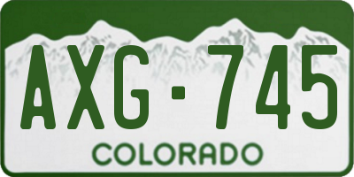 CO license plate AXG745