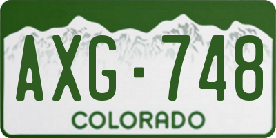 CO license plate AXG748