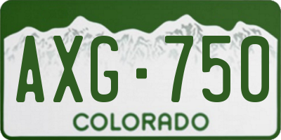 CO license plate AXG750