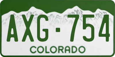 CO license plate AXG754