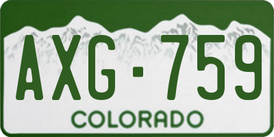 CO license plate AXG759