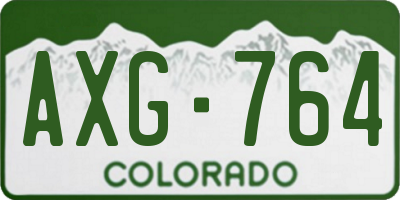 CO license plate AXG764