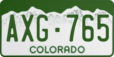 CO license plate AXG765