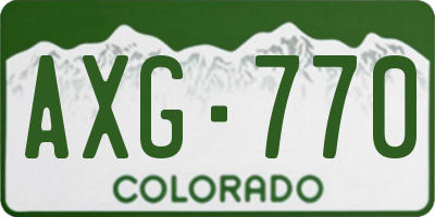 CO license plate AXG770