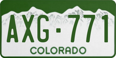 CO license plate AXG771