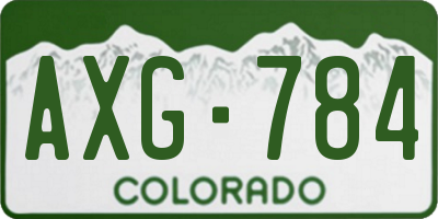 CO license plate AXG784
