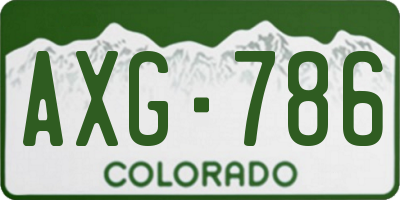 CO license plate AXG786