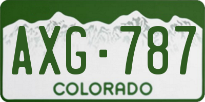 CO license plate AXG787