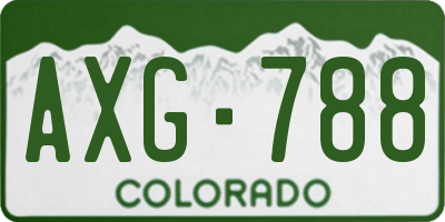 CO license plate AXG788