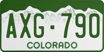 CO license plate AXG790
