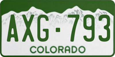 CO license plate AXG793