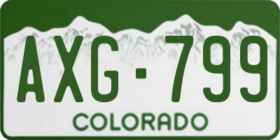 CO license plate AXG799