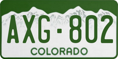 CO license plate AXG802