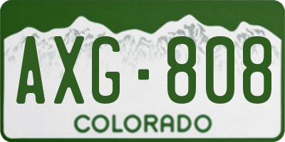 CO license plate AXG808