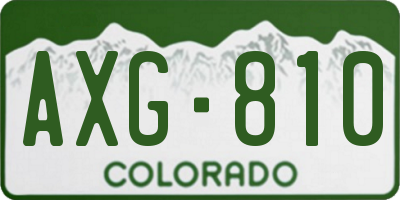 CO license plate AXG810