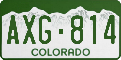 CO license plate AXG814