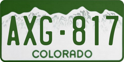 CO license plate AXG817