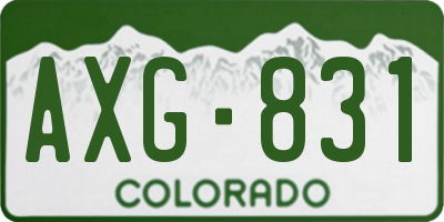 CO license plate AXG831