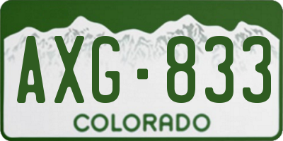 CO license plate AXG833