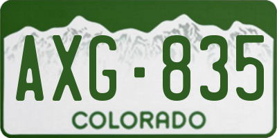 CO license plate AXG835