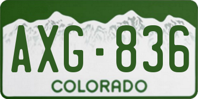 CO license plate AXG836