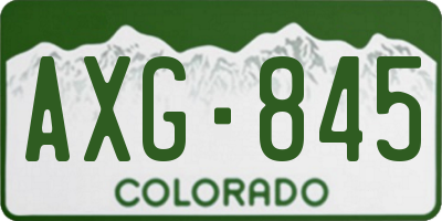 CO license plate AXG845