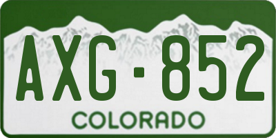 CO license plate AXG852