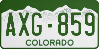 CO license plate AXG859