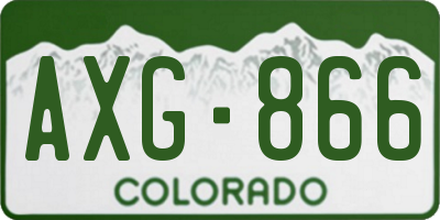 CO license plate AXG866