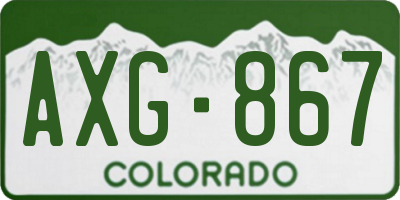CO license plate AXG867