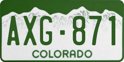 CO license plate AXG871