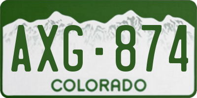 CO license plate AXG874