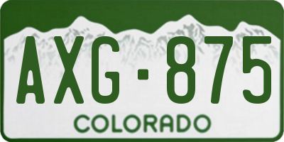 CO license plate AXG875
