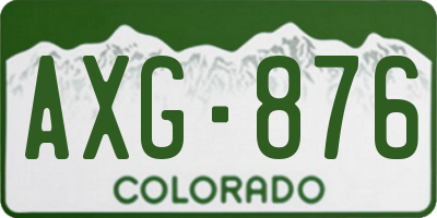 CO license plate AXG876