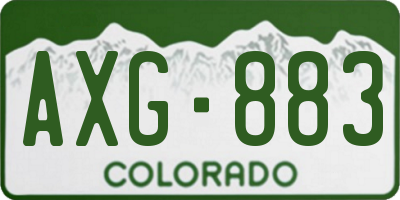 CO license plate AXG883