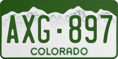 CO license plate AXG897