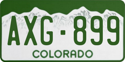 CO license plate AXG899