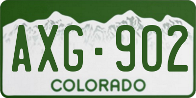 CO license plate AXG902